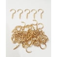 thumbnail image 2 of Handicraft Hooks for Hanging, 1.5 inch Metal Screw in Ceiling Hooks Heavy Duty Brass Plated Hooks Holders for Outdoor Indoor,Gold ( Qty : 50), 2 of 3