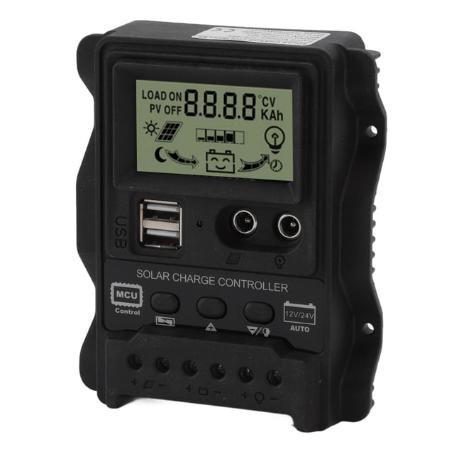 K1688 Solar Controller PWM Dual DC With LCD Display, Dual USB Output, Multiple Protections For Home