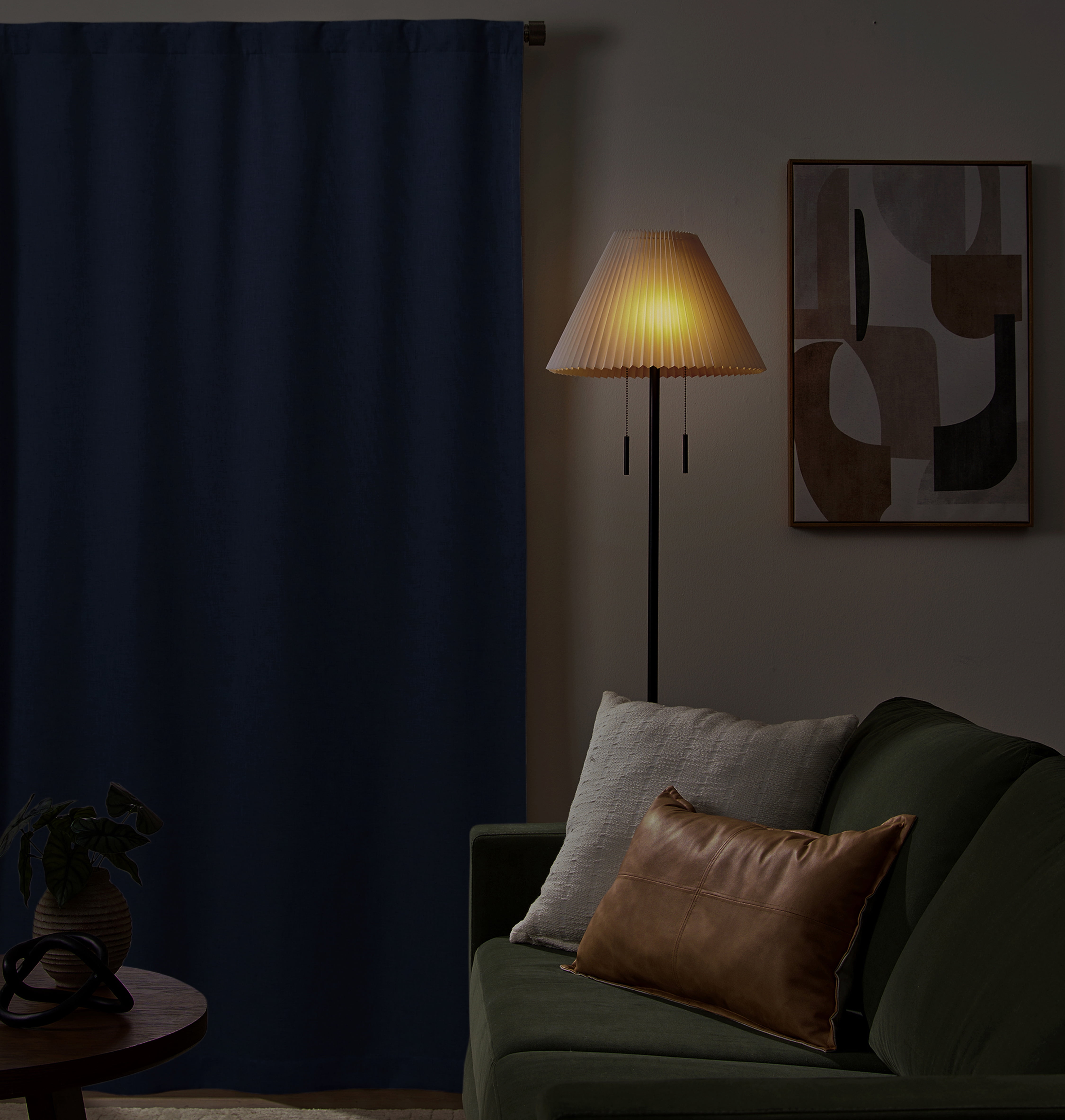 Better Homes & Gardens Textured Solid Chenille Blackout Single Curtain Panel, Washed Indigo, 50"W x 84"L