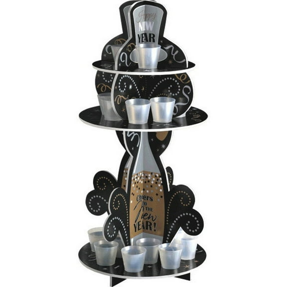 Amscan New Year's Shot Glass Holders, 22-1/2" x 11-1/2", Black, 1 Holder Per Pack, Case Of 2 Packs