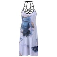 thumbnail image 4 of Zpanxa Summer Dresses for Women 2023 Casual Sexy Round Neck Print Dresses Summer Sleeveless Pullover Dress Flowy Boho Maxi Dresses Purple S, 4 of 4