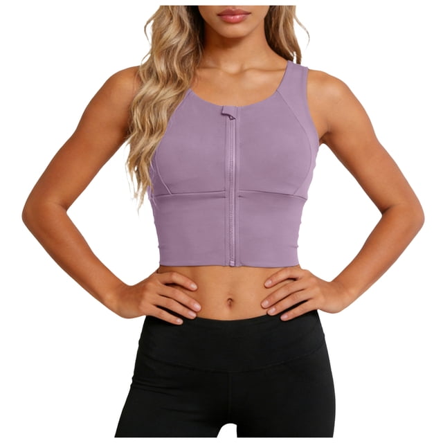 Yammkia Sports Bra Built In Padding High Impact Sports Bras for Women High Support Padded Sports Bra Pack Racerback Bras for Women Workout Bra Sets(Light Purple,XXXXL)