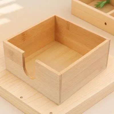 Minkissy 1 Pce Boîte pour Grandes Serviettes Bambou Carré Rangement de Papier pour Usage en Cuisine