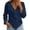 Navy, variant on Women T-Shirts Blouse With Ruffle V Neck And Asymmetric Flowy Sleeves For Casual Elegant Tops Boho Solid Color Streetwear