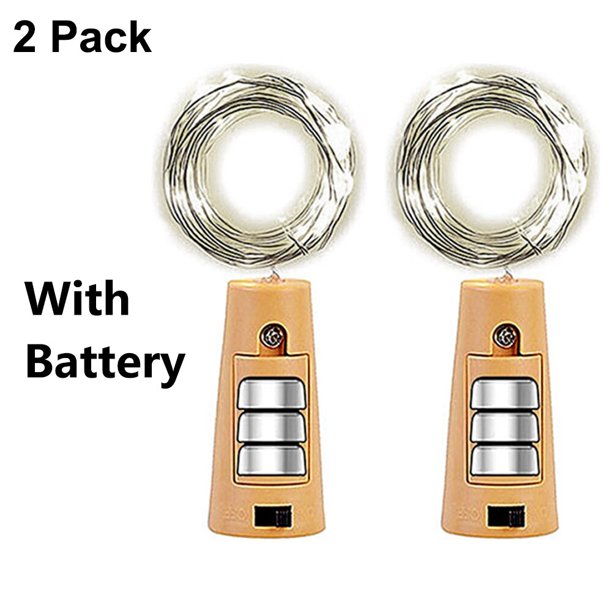 Guirnalda de luces LED para decoración navideña, guirnalda de luces de corcho para botella de vino con batería de 2 piezas incluida, para habitación, Fiesta en casa, decoración de vacaciones