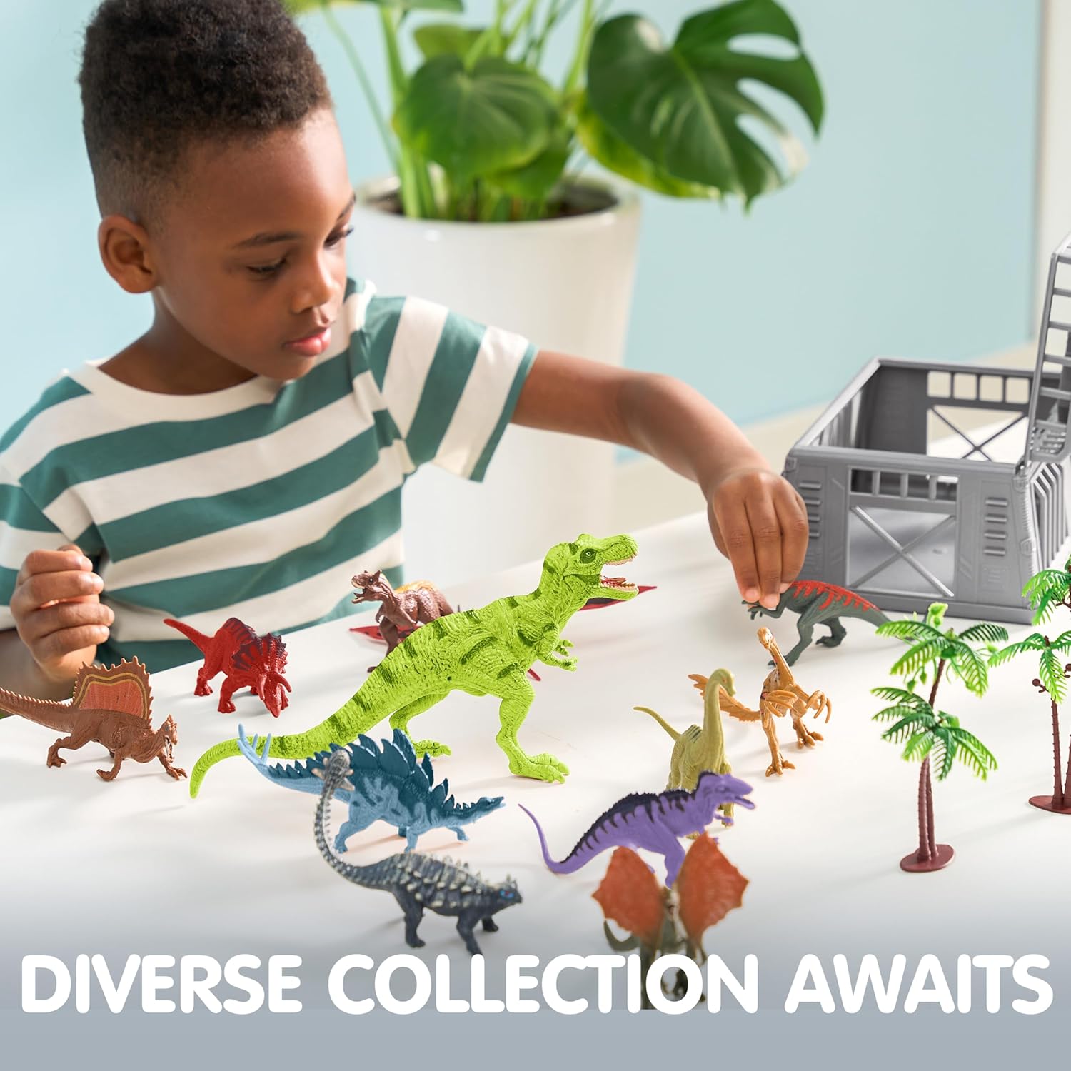 Joyfy 19-Piece Dinosaur Figures Set with Play Mat photo 7