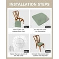 thumbnail image 4 of Dining Room Chair Seat Covers, Farmhouse Decoration Sage Green Geometric Pattern Removable Stretch Chair Seat Cushion Slipcovers Protector for Holiday Party Festival Decoration, Set of 4, 4 of 6