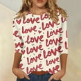 thumbnail image 2 of Resicozy Valentines 3/4 Sleeve Shirts for Women Trendy 2026 Cute Heart Print Tunic Tops Plus Size Casual Summer Crewneck Blouses Red 4XL, 2 of 4