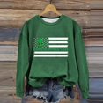 thumbnail image 2 of Nouveau & Tendance! FUNUONY T-Shirt de la Saint-Patrick pour Femmes Col Rond Manches Longues Imprimé Joyeux Saint-Patrick Drapeau Américain T-Shirt Vert Armée TTG, 2 of 3