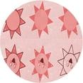 thumbnail image 1 of Ahgly Tapis Rond Lavable en Machine Intérieur Transitionnel Rouge Clair Rose, 4 Pieds Rond, 1 of 7