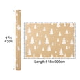 thumbnail image 5 of Clearance! Vintage Christmas Kraft Wrapping Paper Roll - Mini Roll - 17 Inch x 9.83 Feet - White Pine Tree Design, Perfect for Xmas Gifts & Home, Party Decor, 5 of 7