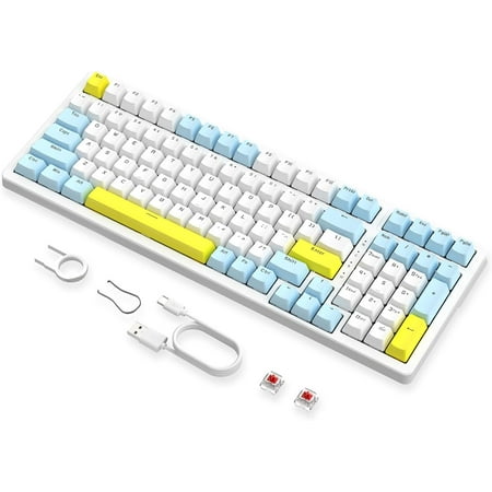 ZIYOULANG K3MAX Wired Gaming Keyboard, Apex Pro TKL Mechanical Keyboard 75% with 18 RGB LED Backlit, Compact Retro Keyboard Hot Swappable 100 Keys, Anti-ghosting MX Linear Red Switch, for Win/Mac