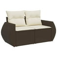thumbnail image 3 of vidaXL Garden Sofa Set Brown and Cream White, 3 of 10