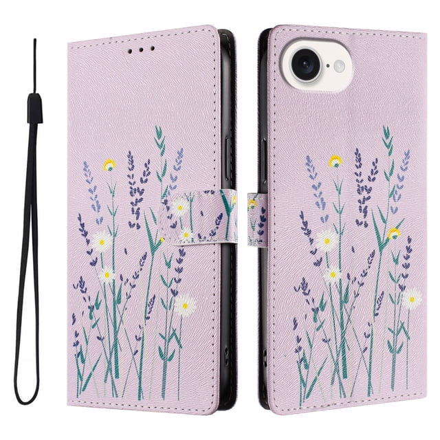 FOXDOCK Funda Tipo Cartera para iPhone 16e con Soporte y Correa – Diseño de Patrones Lindos