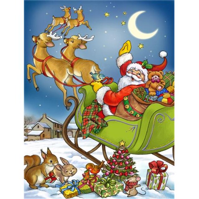 Carolines Treasures APH4570CHF Christmas Santa Taking Off Flag Canvas House Size