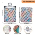 thumbnail image 5 of Yayeee 2 Pack Qtip Holder Bathroom Cotton Swab Canister with Lid Clear Dispenser Set, Orange Art Pattern, 5 of 6