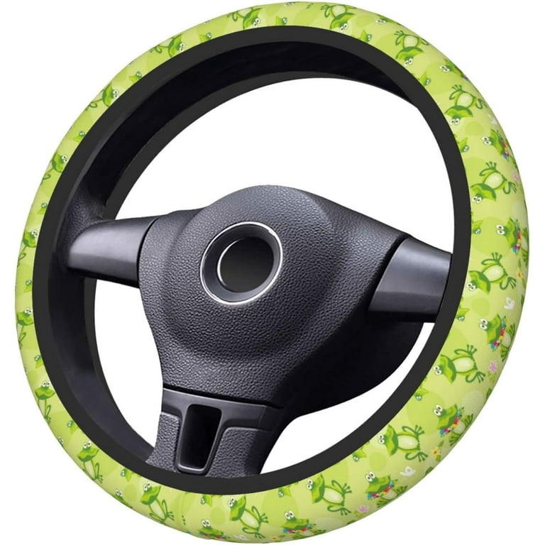 Green Frog Steering Wheel Cover Neoprene Universal 15 Inches