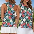 thumbnail image 4 of Jeiento Tropical Hibiscus Floral Matching Golf Shirts for Couples Men's Short Sleeve Golf Shirt Women's Sleeveless Tennis Tank Top Quick Dry Moisture Wicking Summer Couple Golf Outfit Activewear Set, 4 of 7