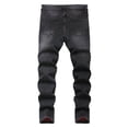 thumbnail image 4 of Boy's Fit Ripped Destroyed Distressed Fashion Kids Denim Jeans Pants Black 15 Y-16 Y, 4 of 7