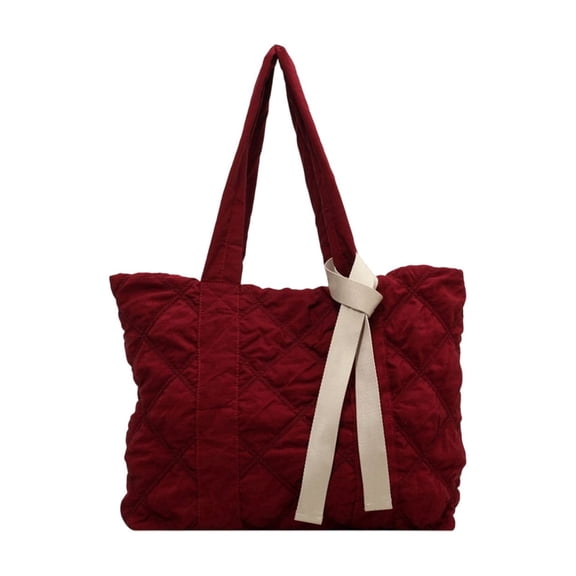 Tote Bag Women's Quilted Down Shoulder Bag Large Capacity for Work School Daily Commute