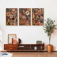 thumbnail image 4 of 3 Piece Floral Wall Decor, 15.7x11.8 Inch Wooden Framed Brown Flower Wall Art, Boho Modern Botanical Prints for Living Room Bedroom Farmhouse Home Decorations, 4 of 7