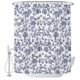 thumbnail image 2 of Shower Curtains for Bathroom, Blue Flower Waterproof Fabric Shower Curtain, Spring Leaf Vintage Farmhouse Boho Plant Decorative Bathroom Curtain for Bathtub, 36"x72", No Hooks Included, 2 of 9