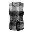 thumbnail image 5 of Women's Winter Thermal Vests Fashion Casual Plaid Double Sided Velvet Sleeveless Jackets Tops Turndown Collar Warm Soft Outerwear Gray L, 5 of 7