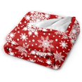 thumbnail image 3 of Snowflakes Red Throw Blankets All Season Ultra Soft Warm Fleece Blanket For, 3 of 9