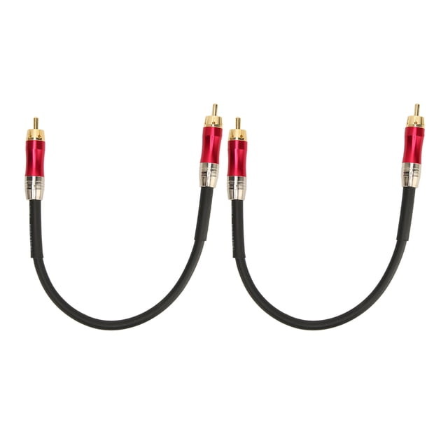2 uds Cable RCA conector profesional chapado en oro con doble blindaje RAC a RCA Cable macho a macho para amplificador de TV DVD 1m/3,3 pies rojo