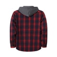 thumbnail image 3 of Tqyyweavej Mens Flannel Hoodie Shirts Lightweight Button Down Plaid Hoodies Drawstring Hooded Long Sleeve Jackets for Men with Pockets, 3 of 5