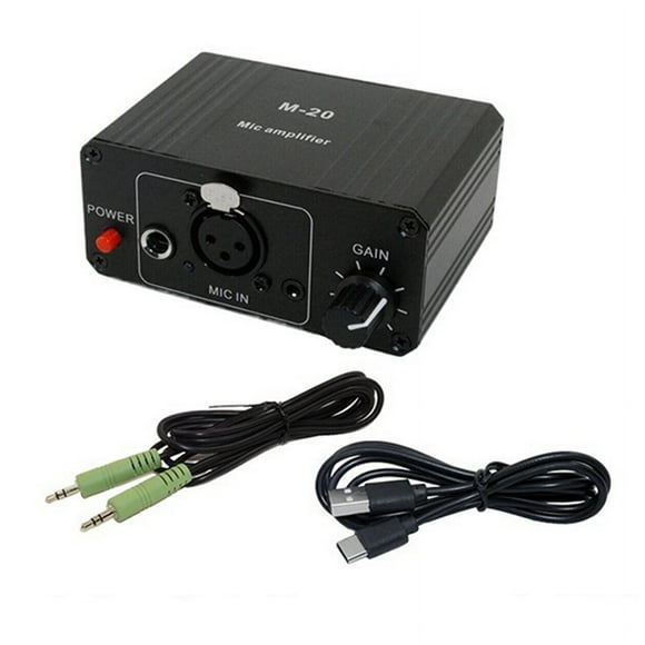 Amplificador de Micrófono de Condensador Dinámico M-20 Audio 48V Phantom Power Carga Negra para Tarjeta de Sonido en Altavoz D