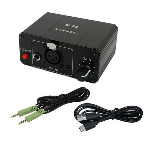 Amplificador de Micrófono de Condensador Dinámico M-20 Audio 48V Phantom Power Carga Negra para Tarjeta de Sonido en Altavoz D