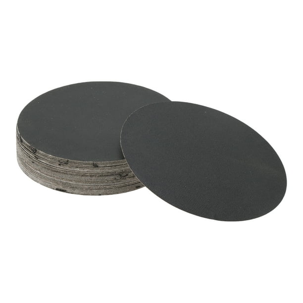 50 Pcs Discos de Lija Redondos 320 Grano con Gancho y Bucle Hojas de Lijado Universales para Restauración Automotriz 100x100mm Carburo de Silicio Negro