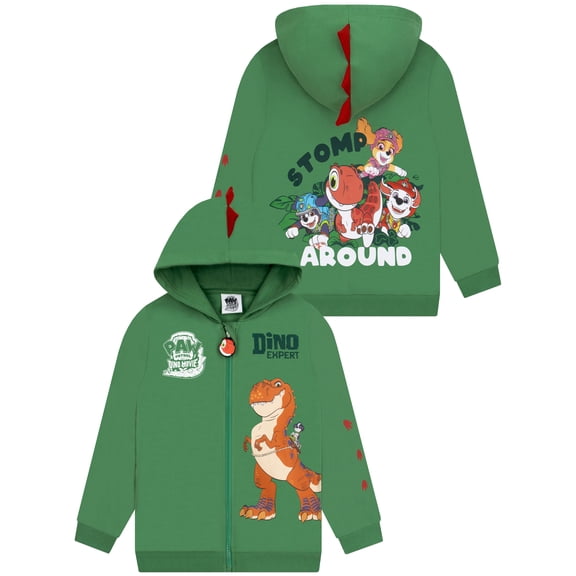 PAW Patrol Marshall And Dinosaur Zip Hoodie With 3D Spikes Green Sizes 2T-8