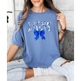thumbnail image 2 of Trendy Lions Floral Shirt for Women and Teens Cute Blue Bow Sports Tee Blue Jean Shirt Adult Large, 2 of 4