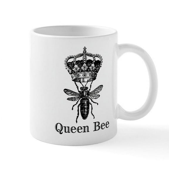 CafePress - Queen Bee Mugs - 11 oz Ceramic Mug - Novelty Coffee Tea Cup