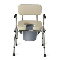 Medline Drop Arm with Padded Seat and Backrest, 350 lbs Weight Capacity, Beige