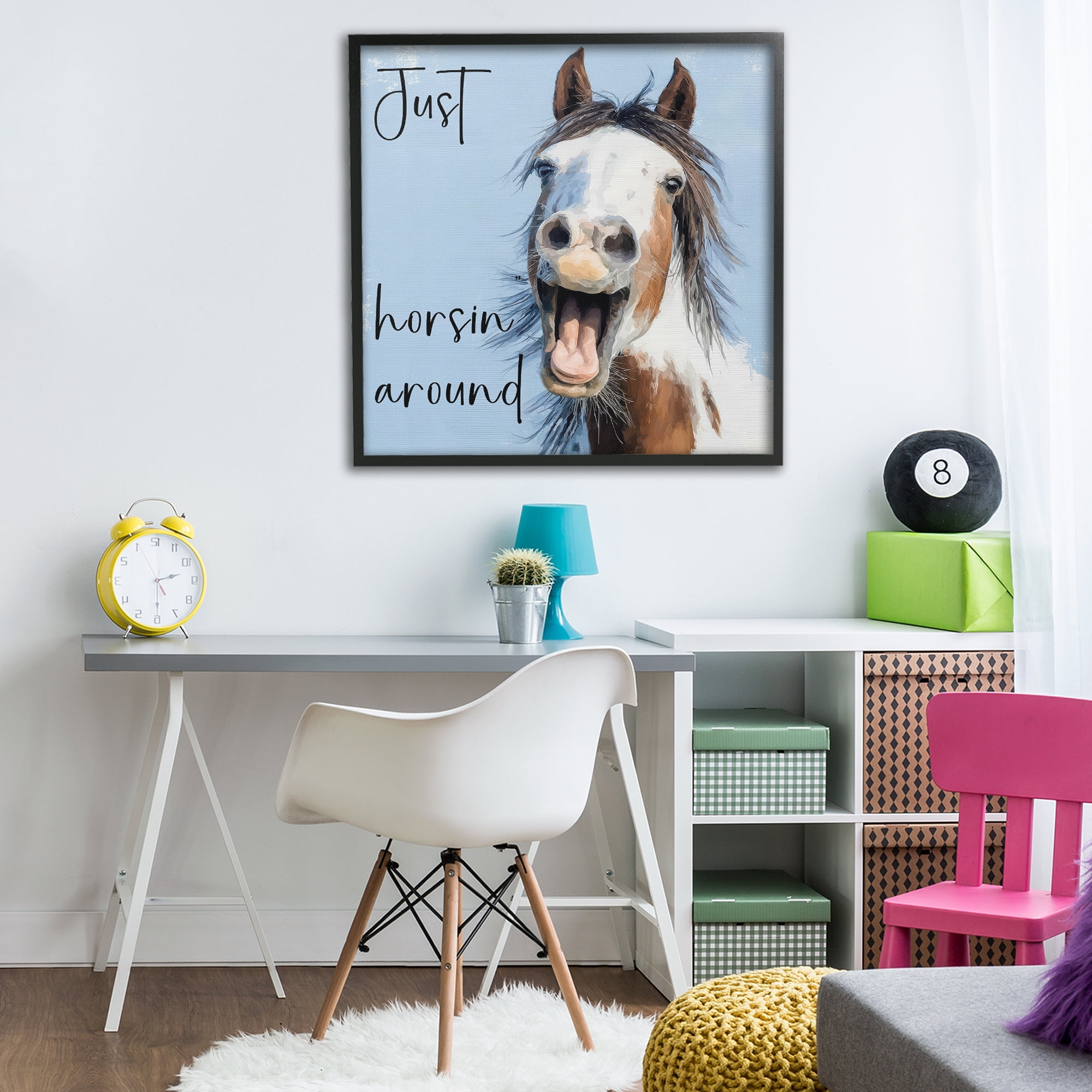 Stupell Industries Just Horsin' Around Black Framed Giclee Art, design by Kim Curinga