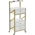 thumbnail image 2 of BarberPub Utility Cart with Drawers,  Tool Holders and Shelves, Salon Trolley with Locking Wheels, 2 of 9