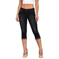 thumbnail image 2 of Skinny Jeans for Women Fashion Stretch Skinny Fit Capri Jeans Mid Waist Slim Cropped Denim Pants Office Work Casual Trousers with Pockets, 2 of 6