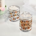 thumbnail image 2 of Yayeee 2 Pack Qtip Holder Bathroom Cotton Swab Canister with Lid Clear Dispenser Set, Orange Snow Houses, 2 of 6