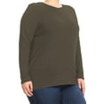 thumbnail image 5 of Women's Plus Size Classic Fit Long Sleeve Cotton Scoop-Neck T-Shirt Tunic, 5 of 6