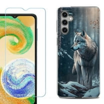 OneToughShield ® Compatible with Samsung Galaxy A15 5G, Shockproof Phone Case, with Tempered Glass Screen Protector - Wolf Winter