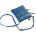 thumbnail image 4 of Bolso bandolera mujer, bolsillo mediano con cremallera y correas ajustables, bolso bandolera mujer piel suave Azul Marino+Marrón+Rosa Claro, 4 of 5