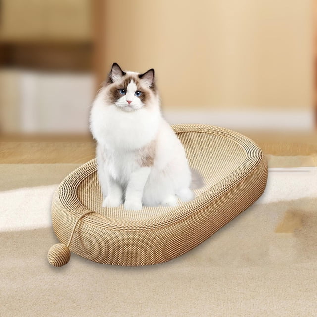 Rascador para gatos antideslizante y resistente al desgaste con bola, cómodo rascador para cachorros, gatitos, gatos o perros pequeños. 65 cm de longitud