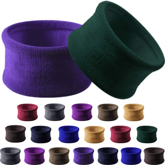 20 Pieces Large Cotton Stretch Hair Ties Bands Rope Holders Headband for Thick Heavy or Curly Hair, 6.5 cm in Diameter