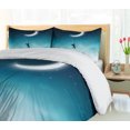 thumbnail image 5 of Ambesonne Teal Duvet Cover Sets, Lover Climbing to the Moon, 2-Queen, White and Teal, 5 of 7