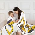 thumbnail image 4 of Kids Construction Cars Fleece Blanket for Sofa Couch Bed Cartoon Excavator Sherpa Throw Blanket Decorative Son Machinery Vehicles Print Plush Blanket Yellow Car Fuzzy BlanketTwin 60"x80", 4 of 7