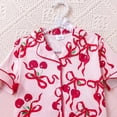thumbnail image 4 of Gubotare Button Down Pajamas Kids Little Pajamas for Girls Short Sets Kids Sleepwear Toddler Pjs Summer Clothes Shirt (Red,Size 3-4 Years), 4 of 6