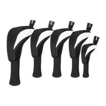 Baoblaze 5 Pieces Golf covers Golf Club Head Cover for Men Women Golfer Gift Black